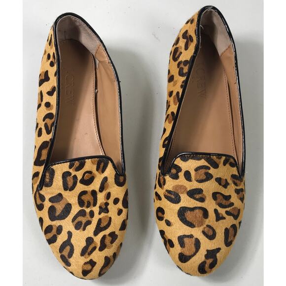 J.Crew Women’s 6.5 Leather Leopard Print Driving Moccasins Flats Loafers - Picture 1 of 8